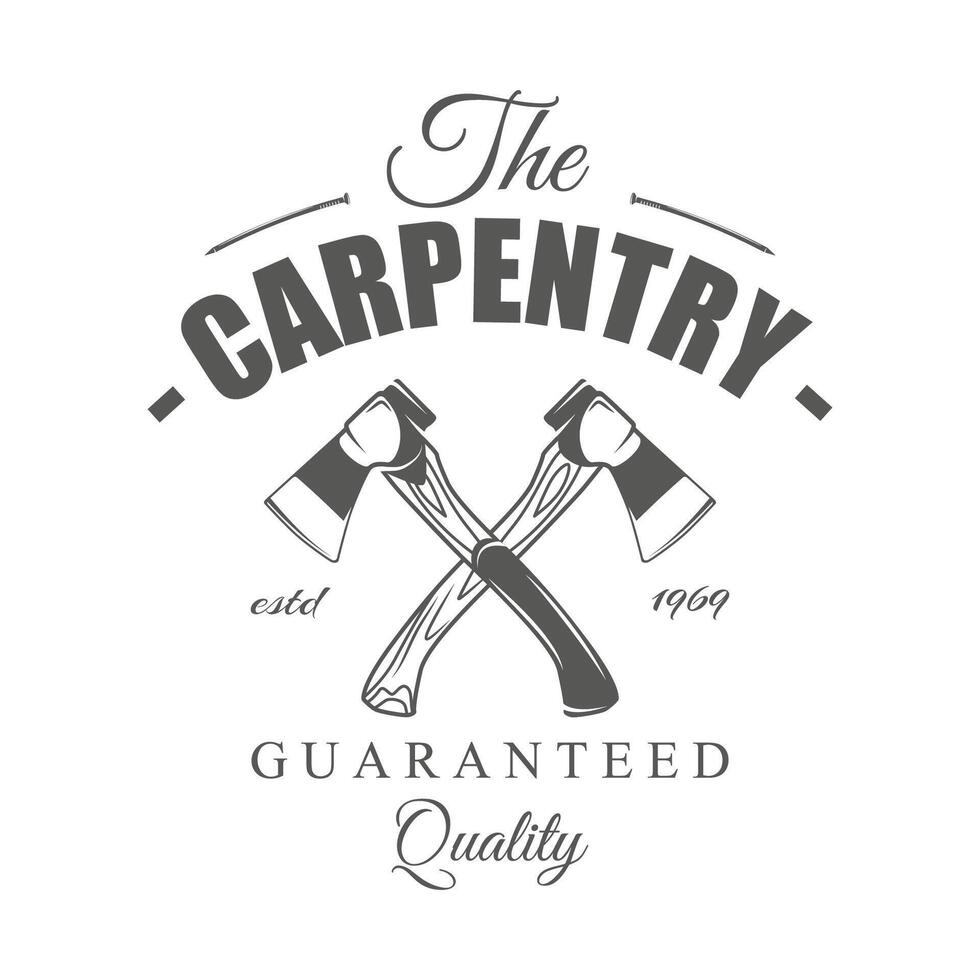 Carpentry logo isolated on white background vector
