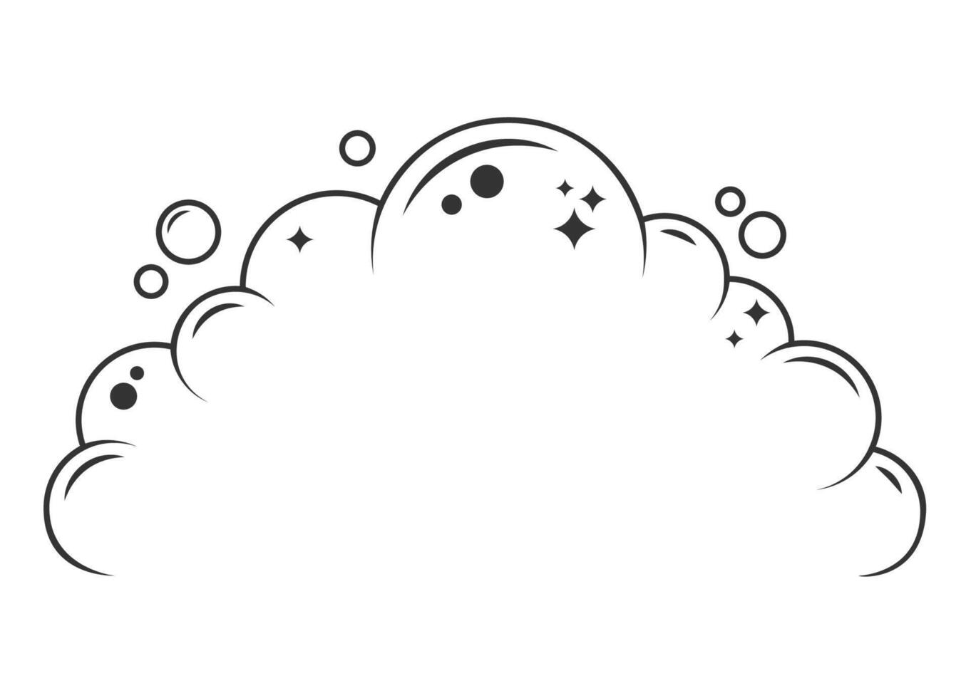 Soap foam silhouette outline vector