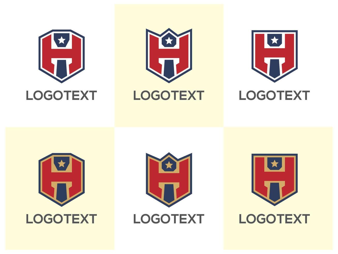 letter H Honor Emblem logo design set vector