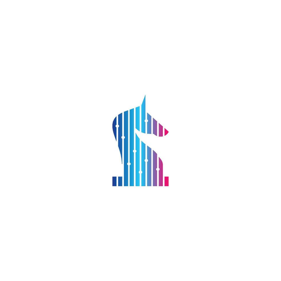 chess knight horse stallion unicorn dot data vector