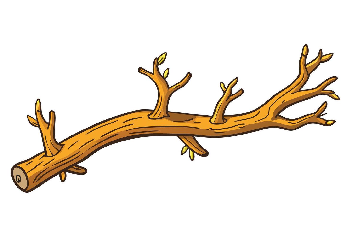 Creative and playful illustration of a dry tree branch with a happy face, adding charm and character with its animated style for nature lovers vector