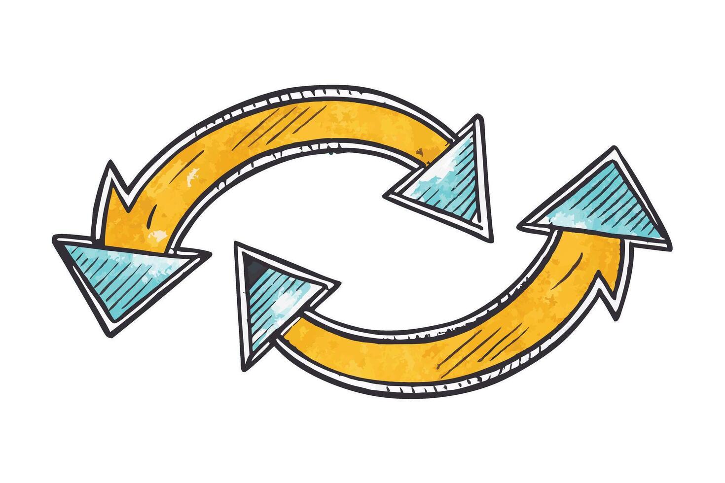 Set of hand drawn arrows in various shapes and colors, perfect for showing progression, movement, and change in digital or graphic designs vector