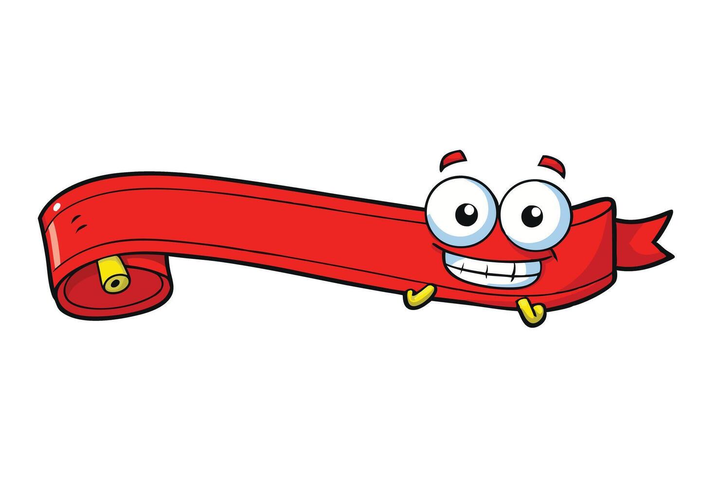 Whimsical red banner with animated eyes and a grin, making it ideal for marketing, sales promotions, and design projects vector