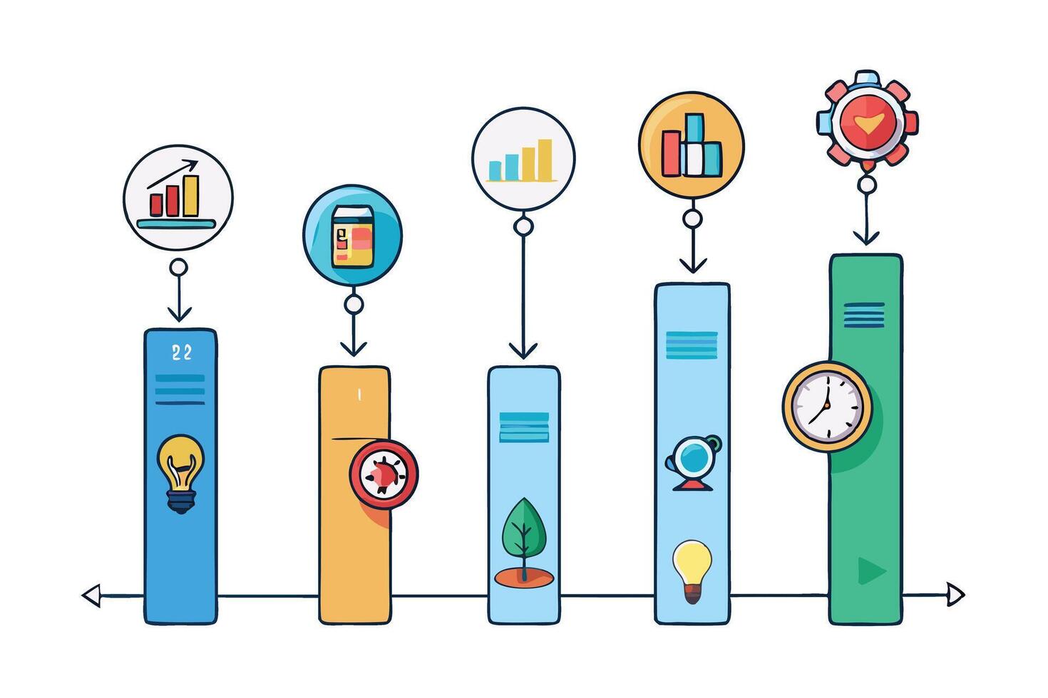 Infographic of the business process flow chart vector