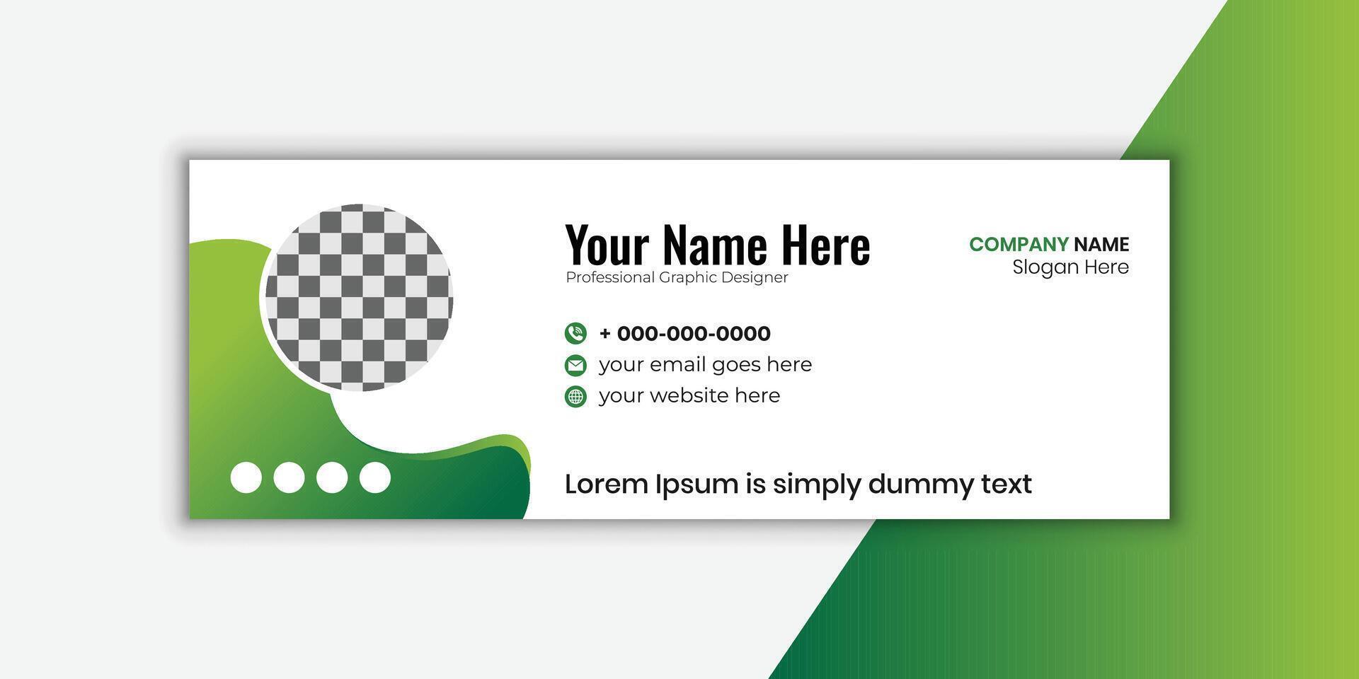 Professional business email signature, cover, banner, and footer design vector