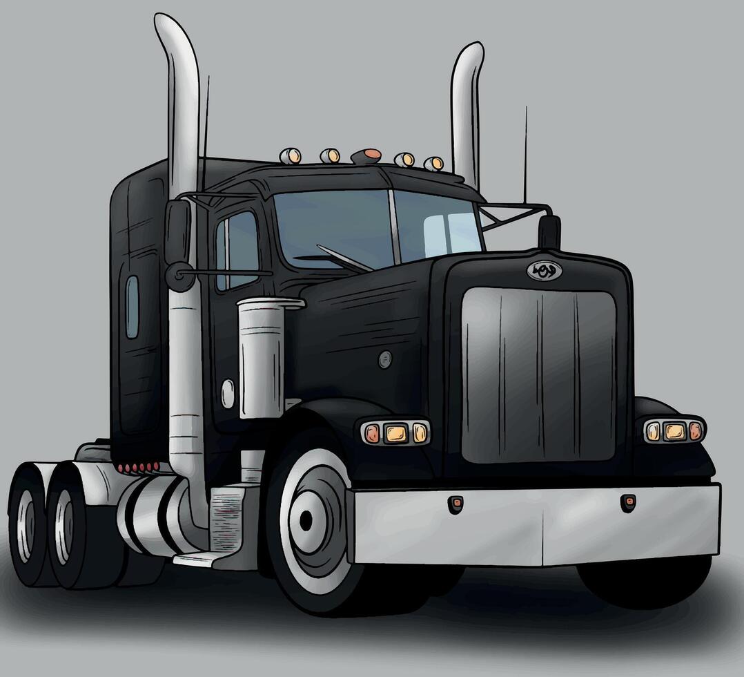 Illustration of black truck vector