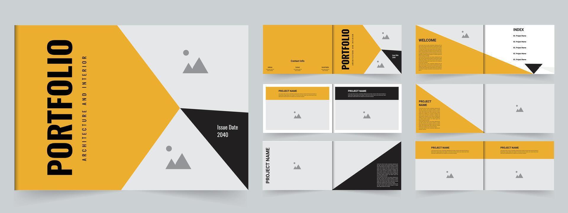 Creative Architecture portfolio design landscape or interior portfolio layout design vector