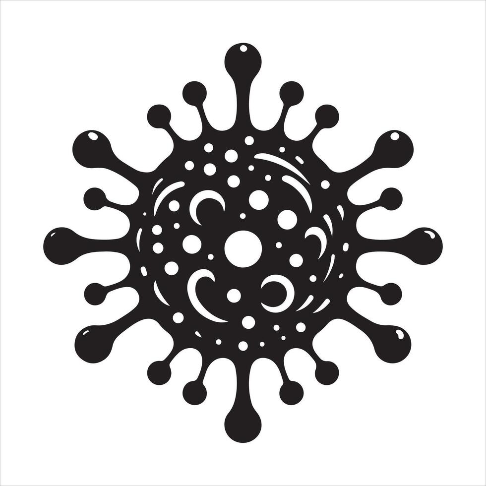 Virus Style black silhouette on white background vector