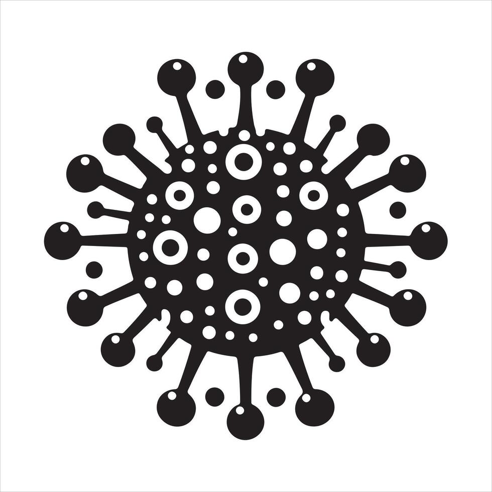 Virus Style silhouette white background vector