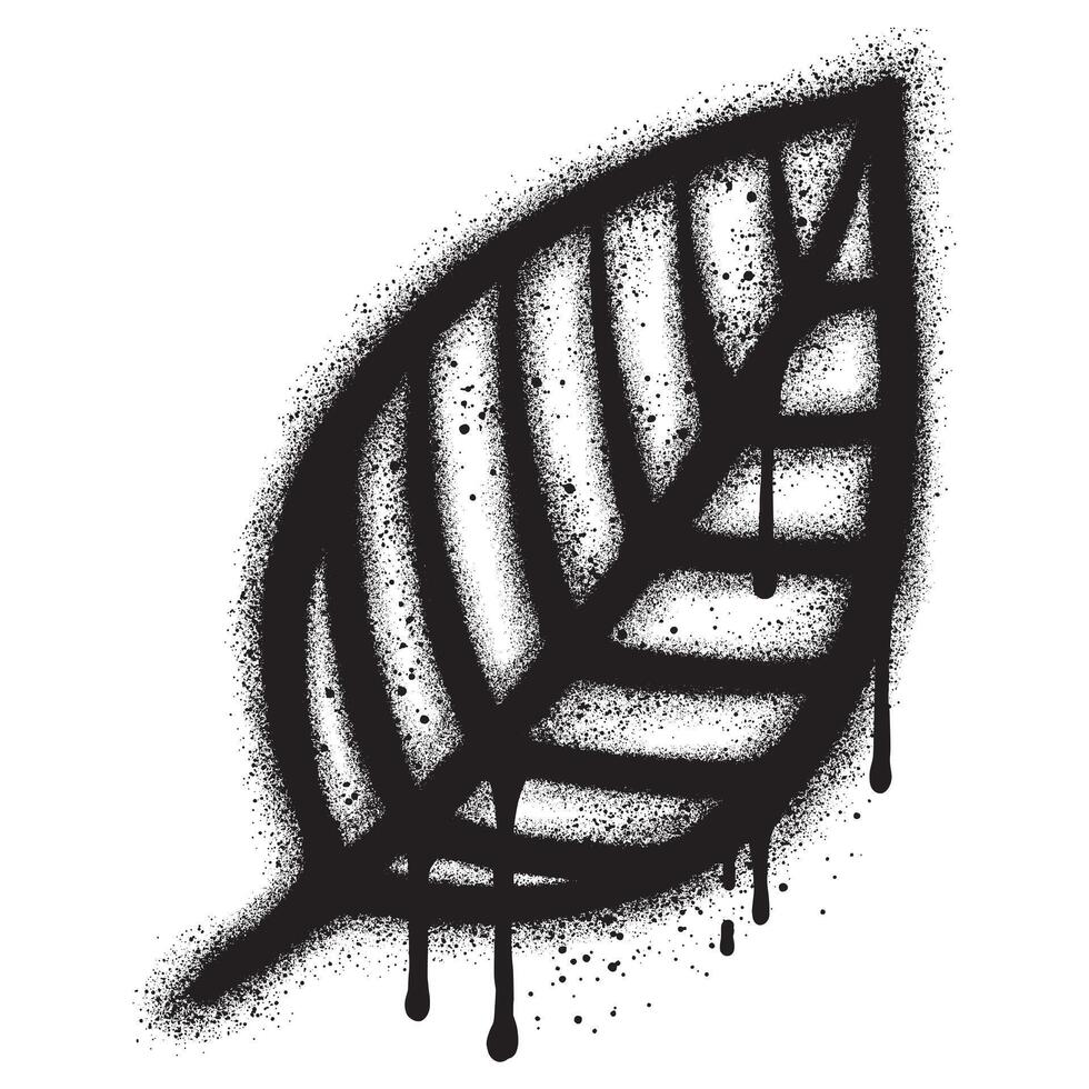 hand drawn leaf in graffiti style vector