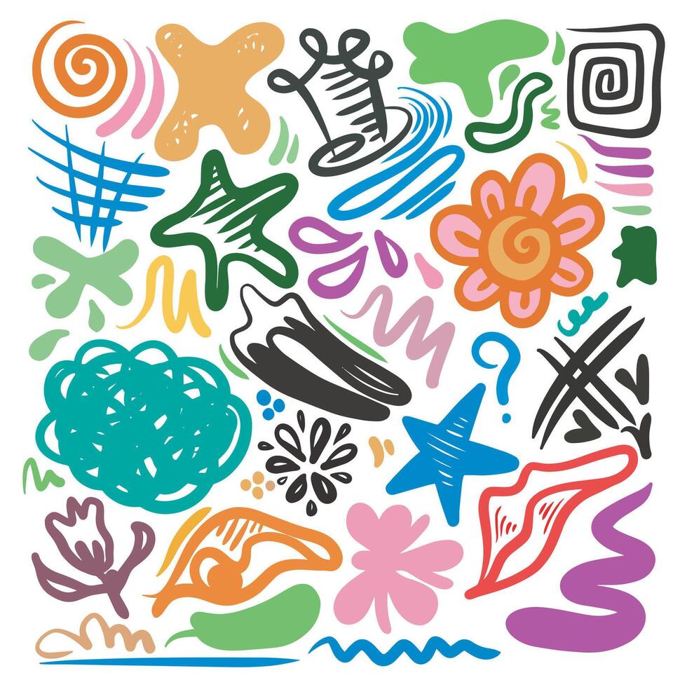Decorative abstract with doodles of shapes. Abstract modern contemporary trendy for wallpaper, textile design concept. vector