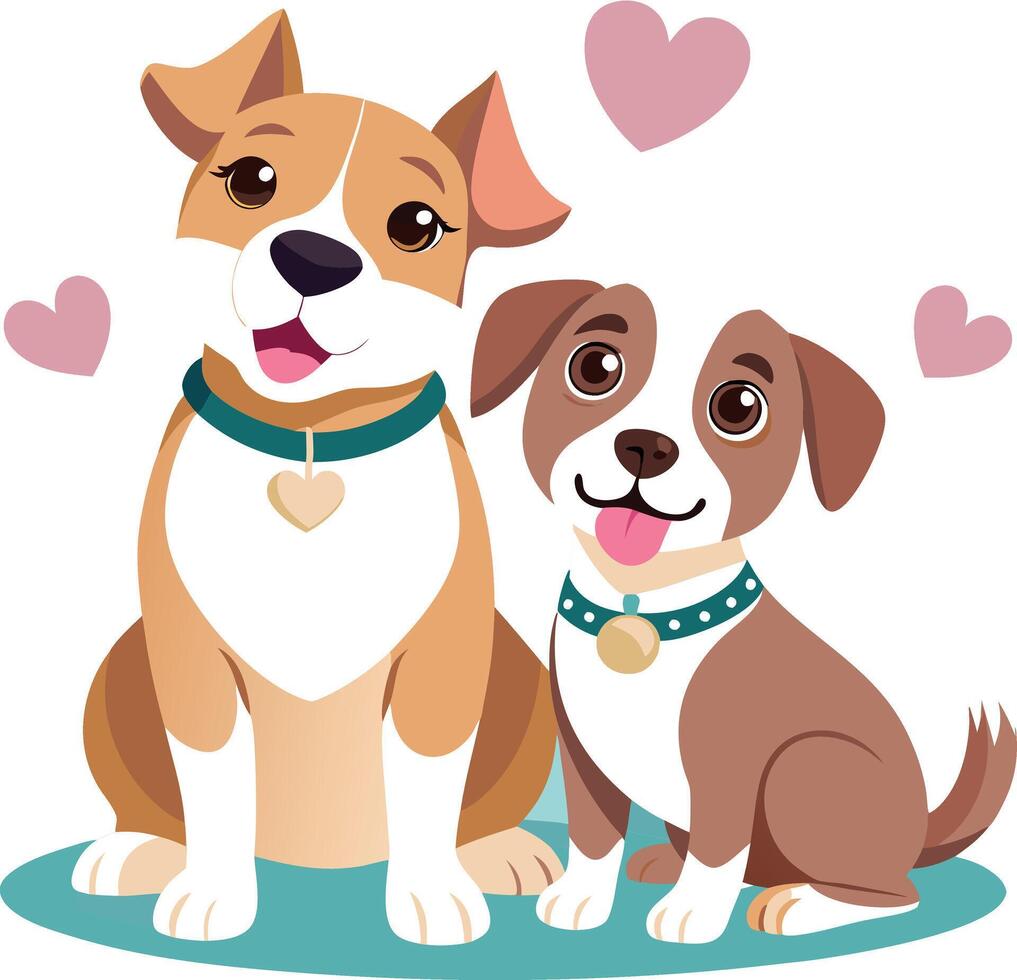 Two Cute Dog vector