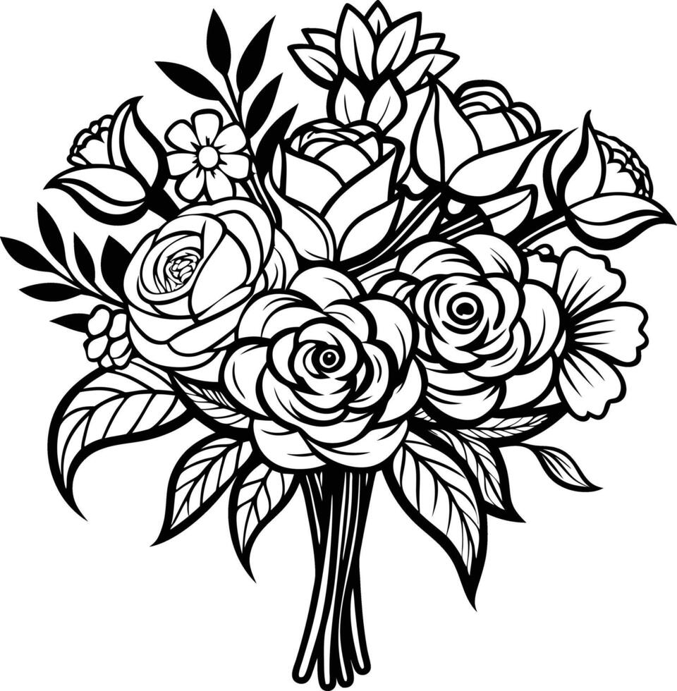 Wedding Flower bouquer vector