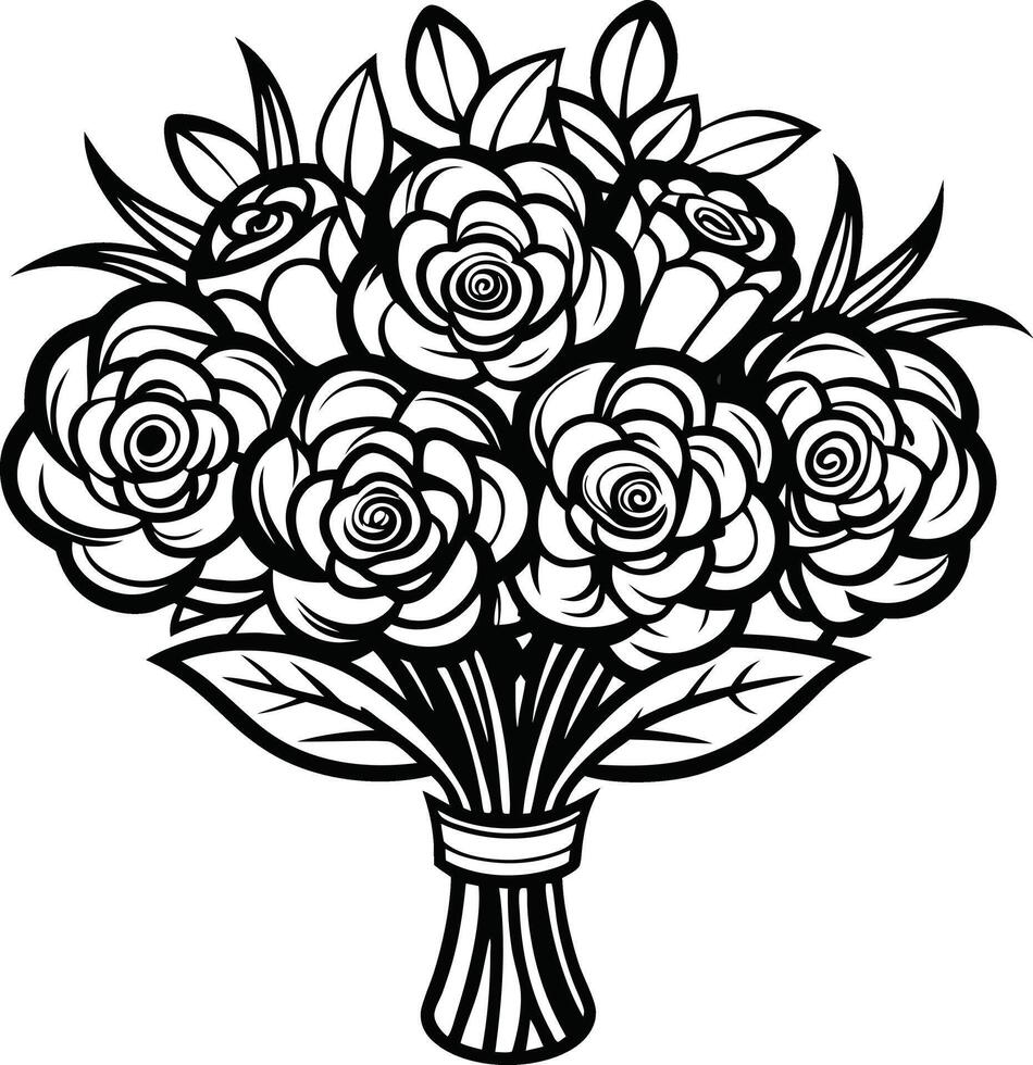 Black White flower vector