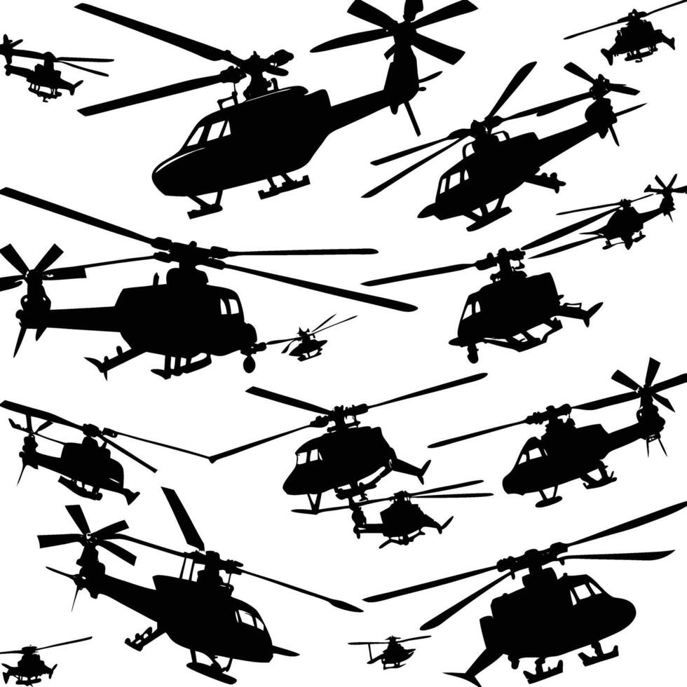 Helicopters silhouett design vector