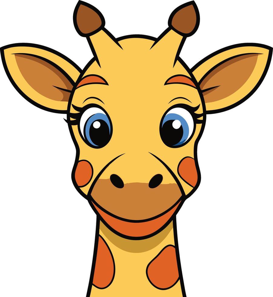 Cute giraffe head vector