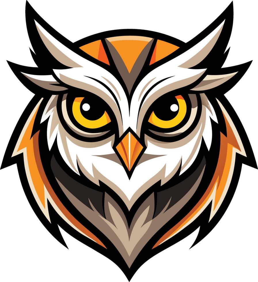 Owl Face Artwork vector