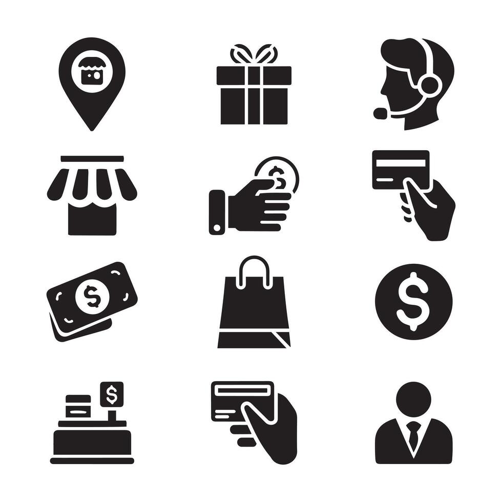 E-commerce and Business Icons vector