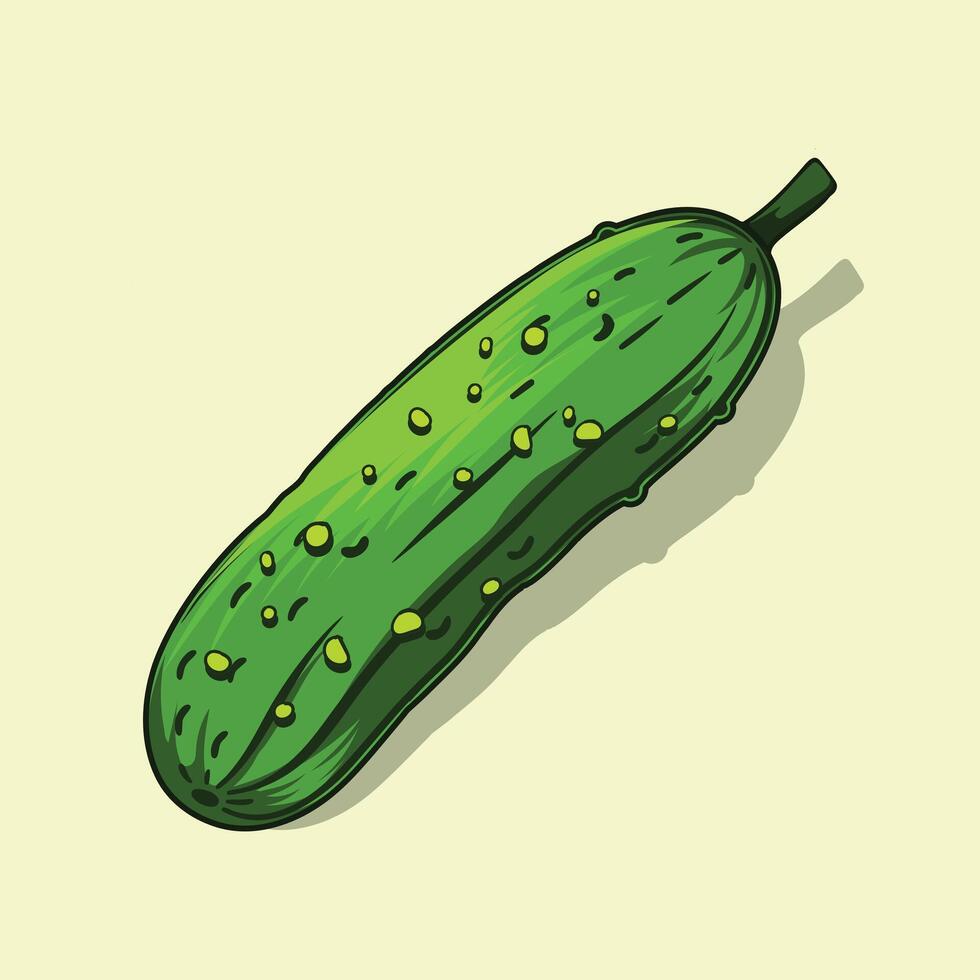 pickel hand drawing green vegetable design. vector