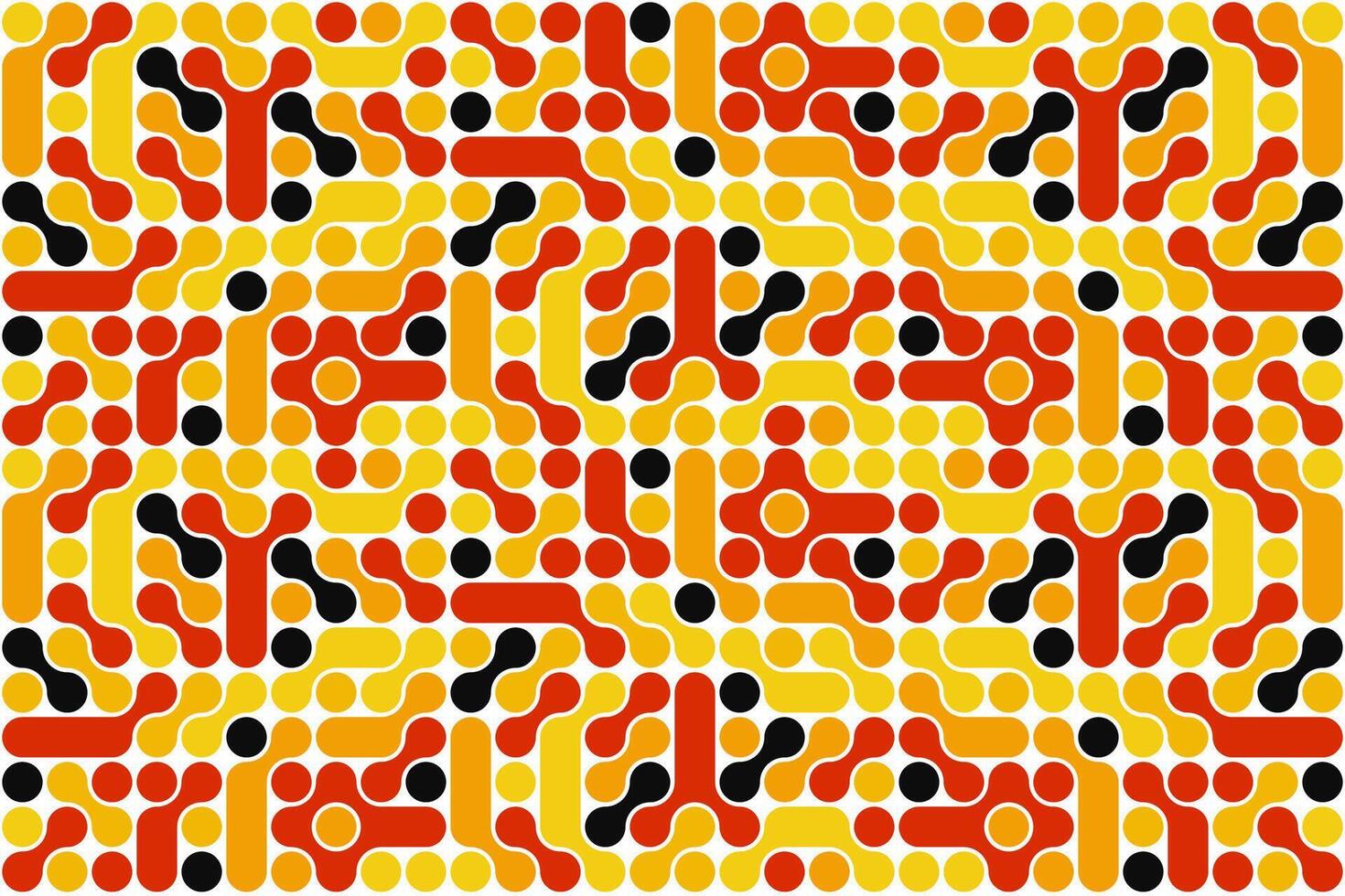 Bold Retro Blob Pattern in Warm Tones vector