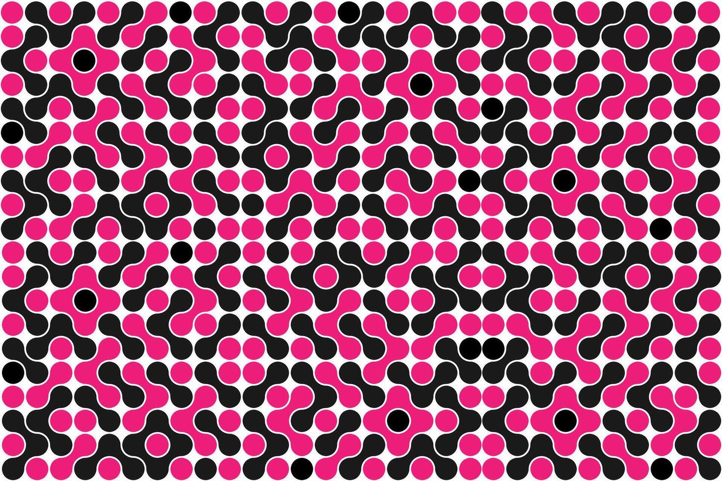 Black and Hot Pink Modular Pattern Geometric Dots Connection Design vector