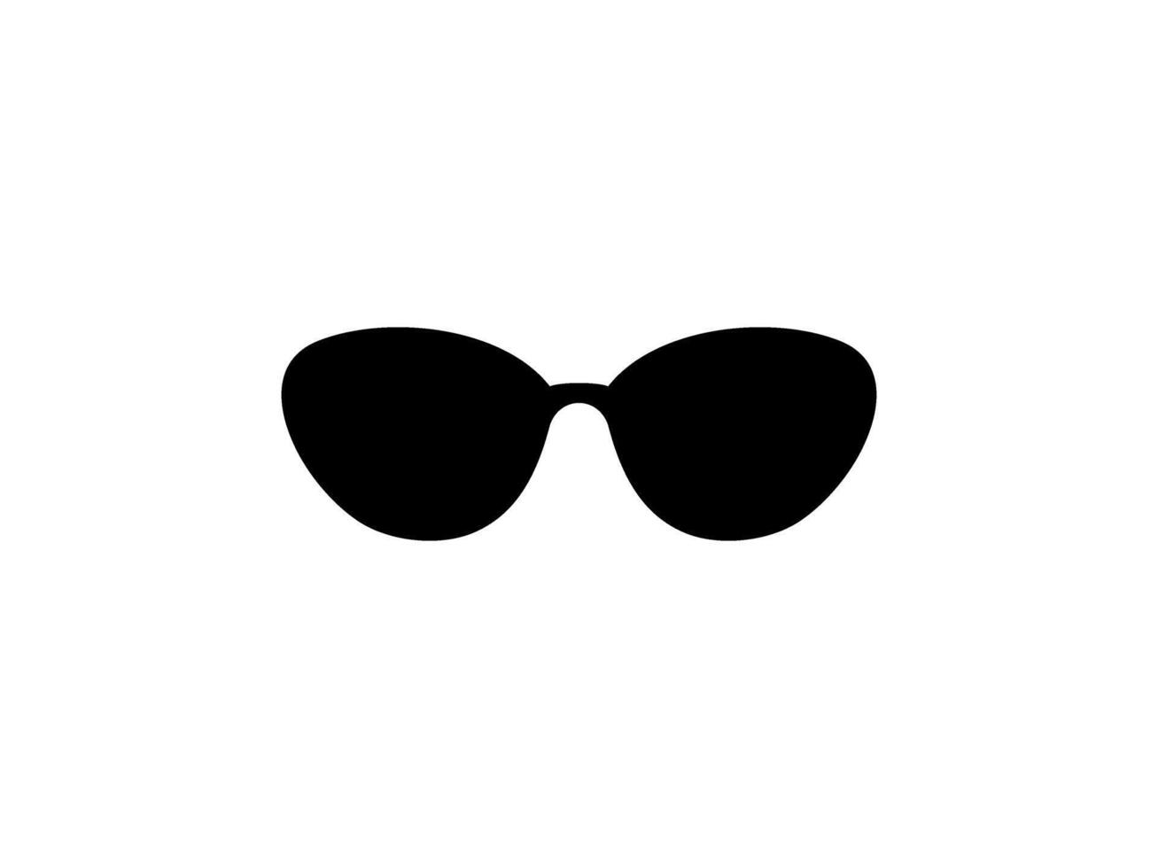 Sun Eye Glasses Silhouette, Front View, Flat Style, can use for Pictogram, Logo Gram, Apps, Art Illustration, Template for Avatar Profile Image, Website, or Graphic Design Element. Editable vector