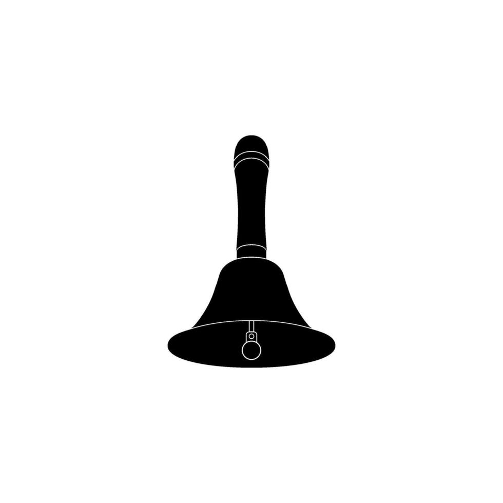 Silhouette of the Hand Ringing Bell, Flat Style, can use for Pictogram, Apps, Website, Logo, Art Illustration, of Graphic Design Element. Editable vector