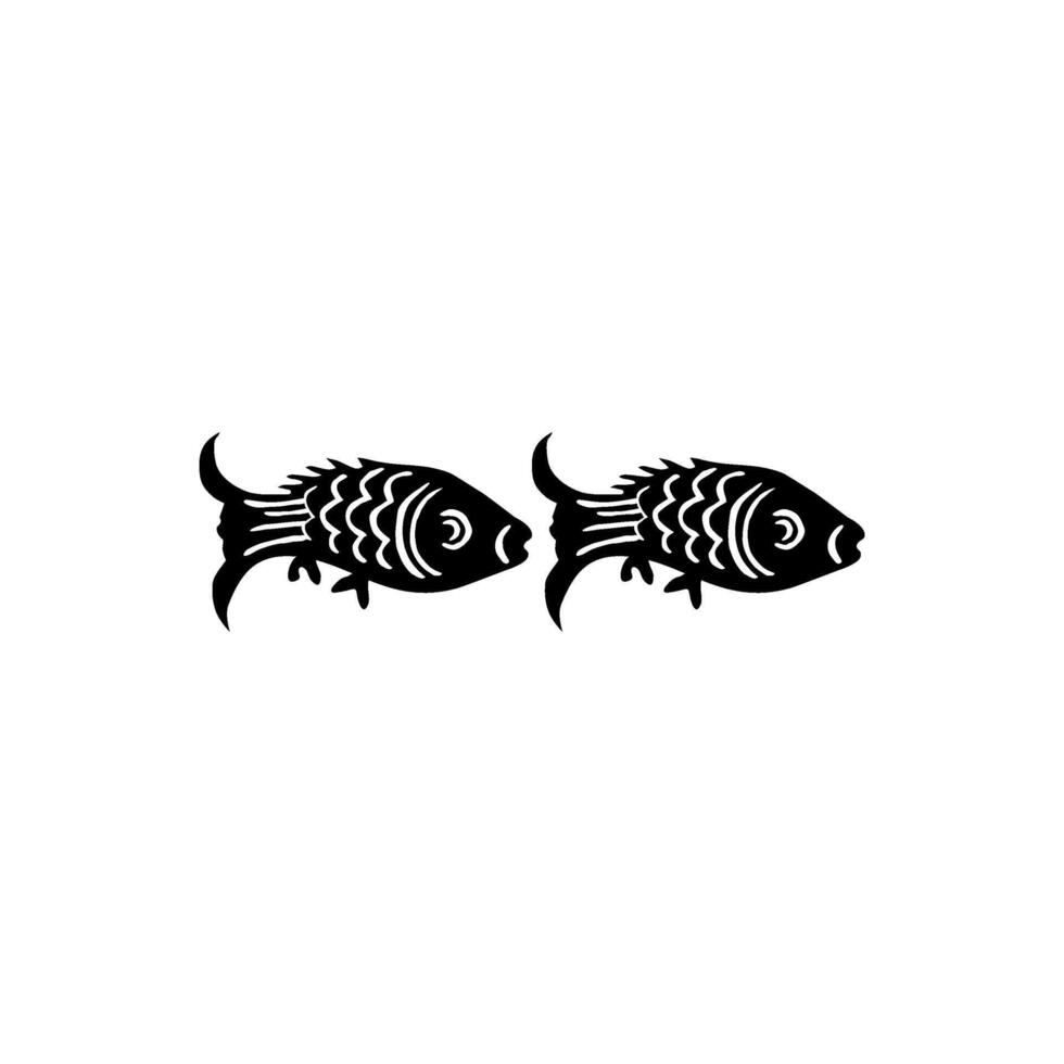 Silhouette of the Gold Fish, Oriental Style, can use for Ornate, Decoration, Logo Gram, Pictogram or Graphic Design Element. Couple Icon vector