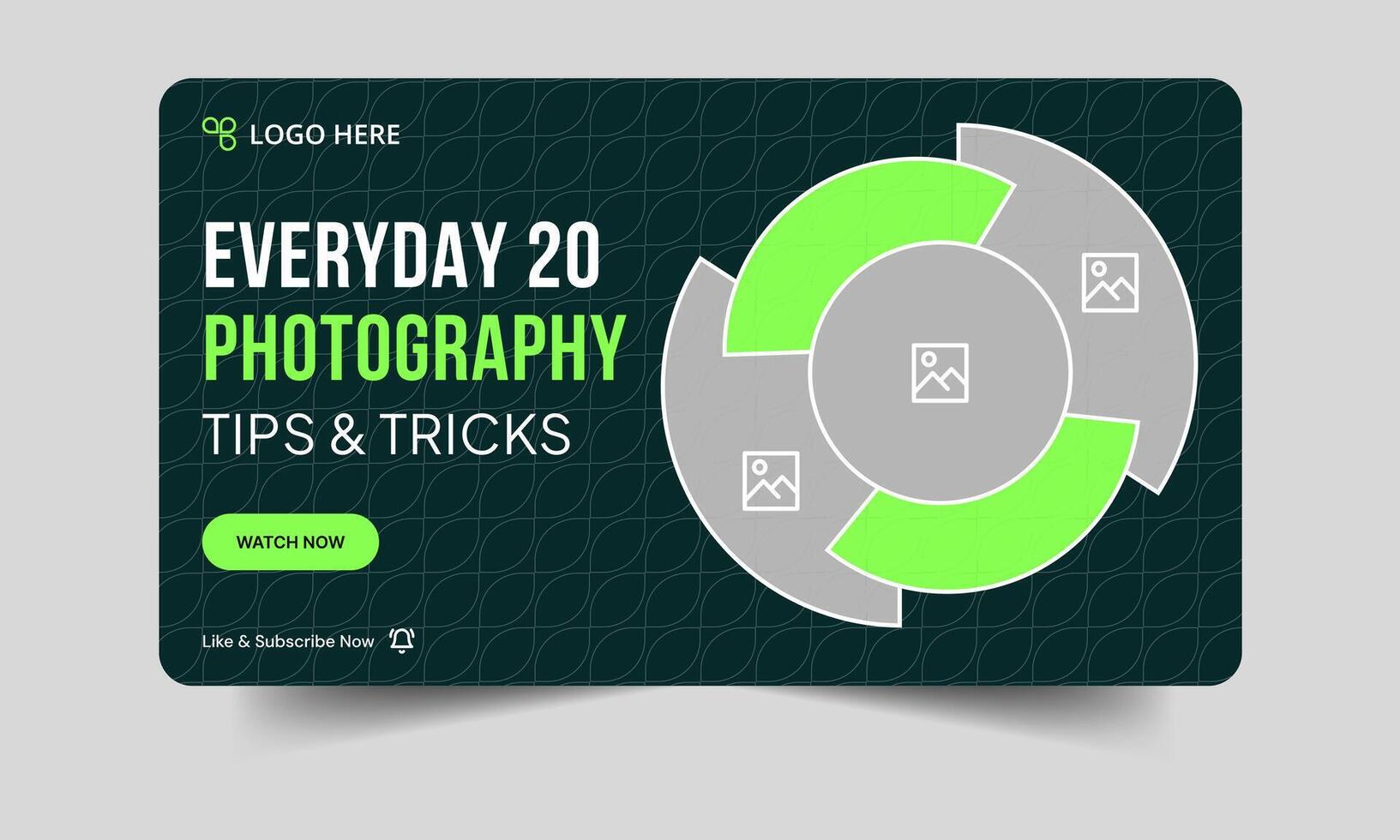 Best photography tips and trick thumbnail banner design, daily photography techniques cover banner, customizable eps 10 file format vector