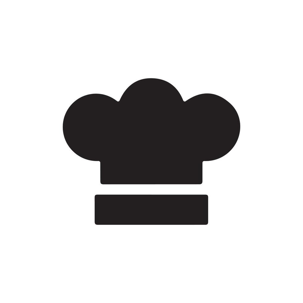 Chef Hat Icon Simple Black Design for Culinary and Kitchen Themes vector