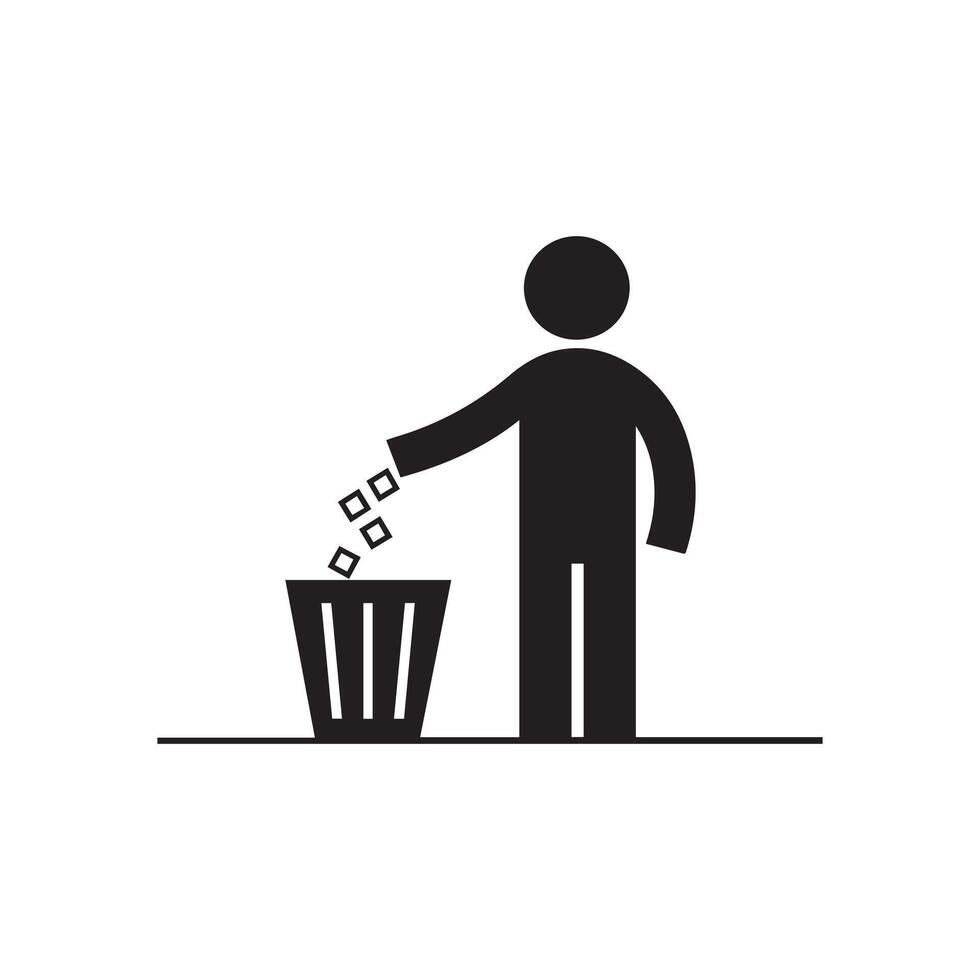 Person Throwing Trash Icon - Waste Management Design vector
