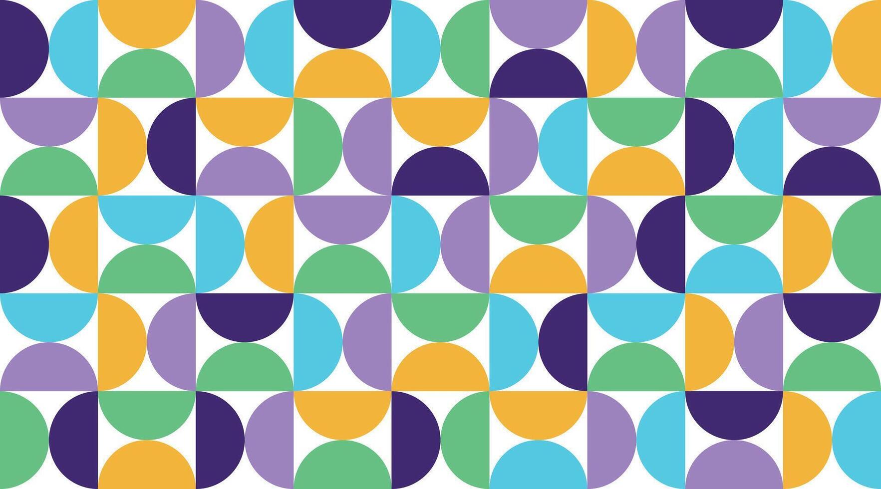 Trendy bauhaus style geometric pattern. Modern colorful background design vector