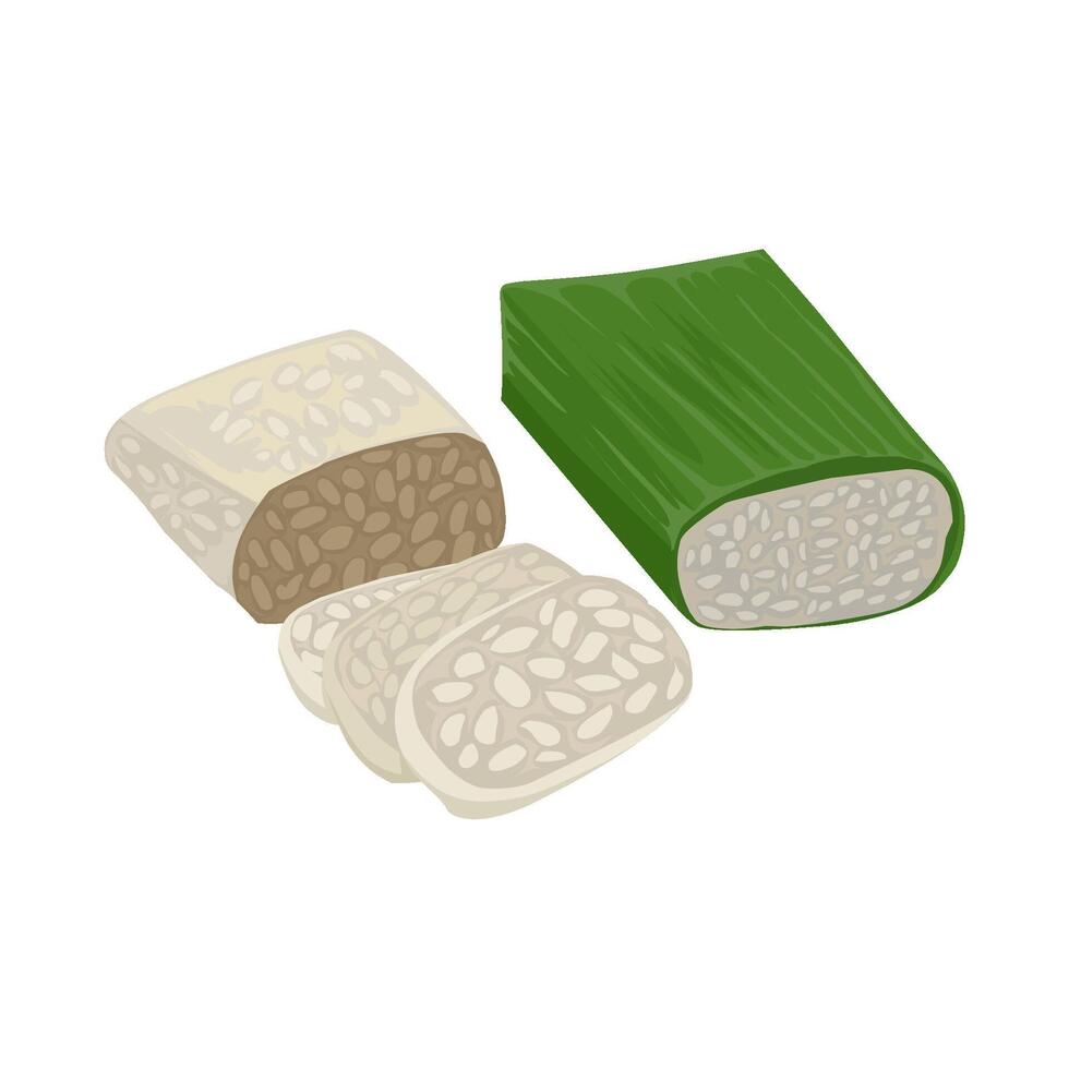 Rice cake with green leaves and rice vector