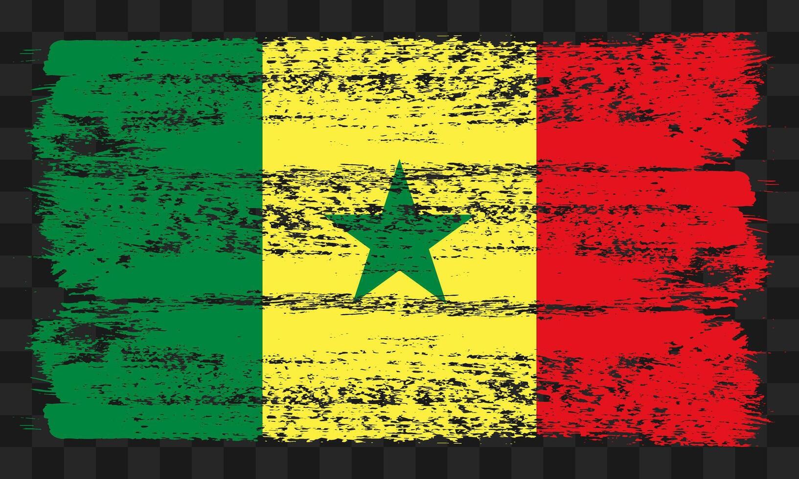 Senegal flag in grunge style vector