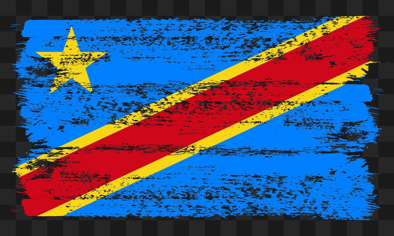 DR Congo flag in grunge style vector