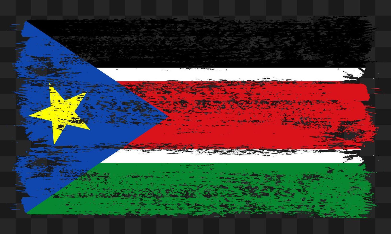 South Sudan flag in grunge style vector