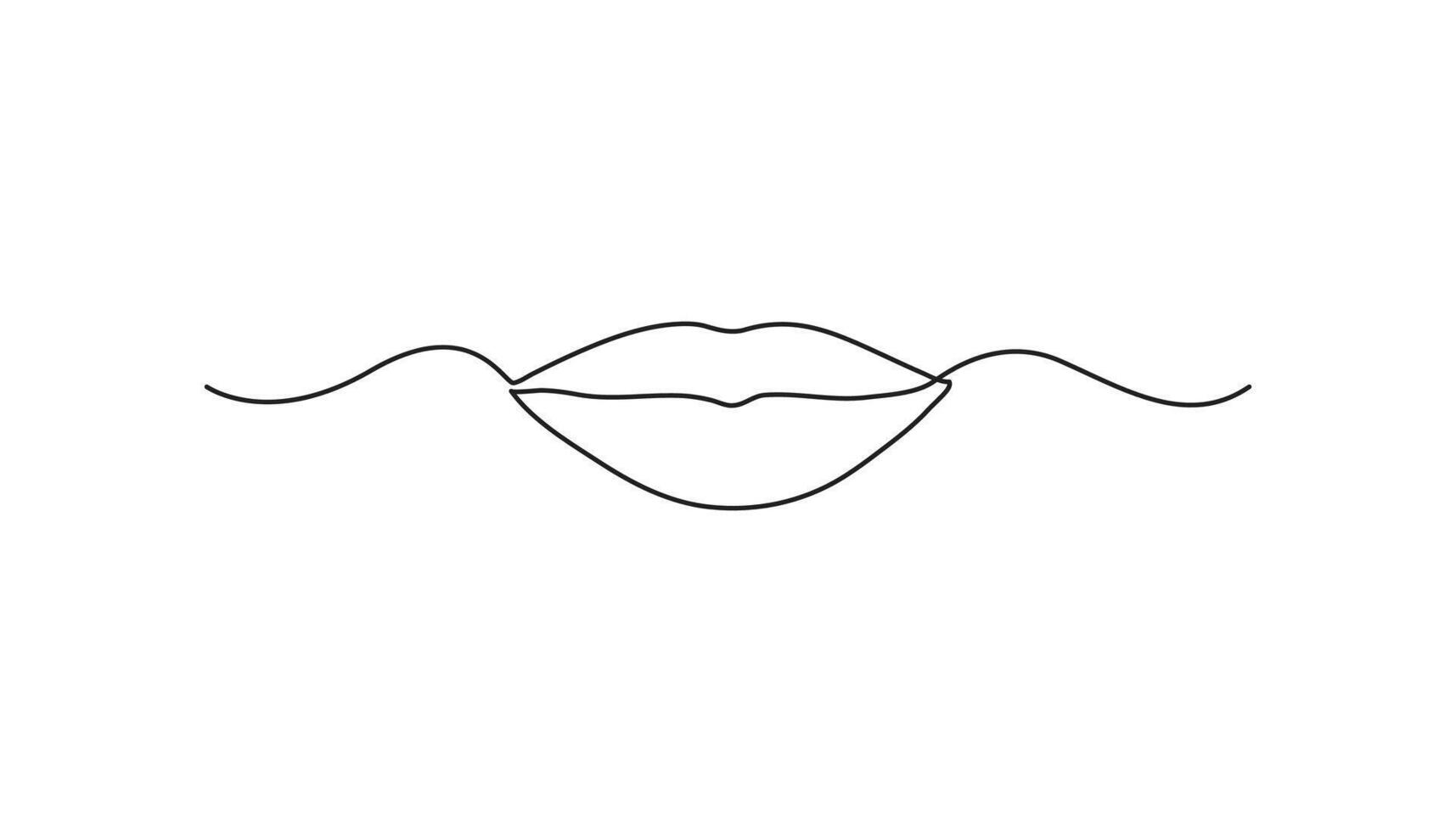 lips continuous one line drawing abstract design vector