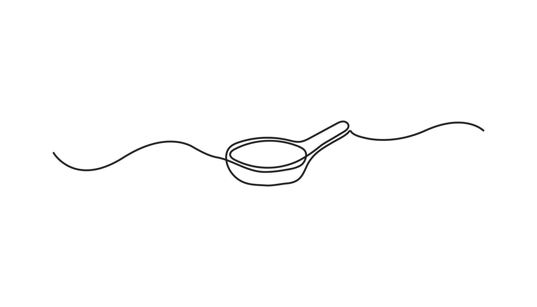 kitchenware pan continuous one line drawing line art vector