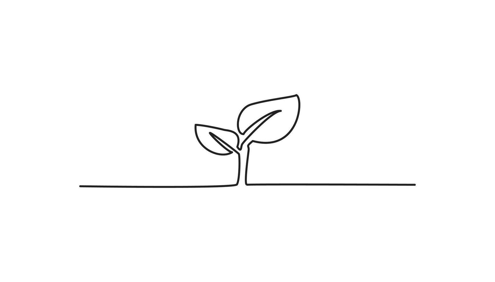 growing sprout continuous one line drawing illustration vector