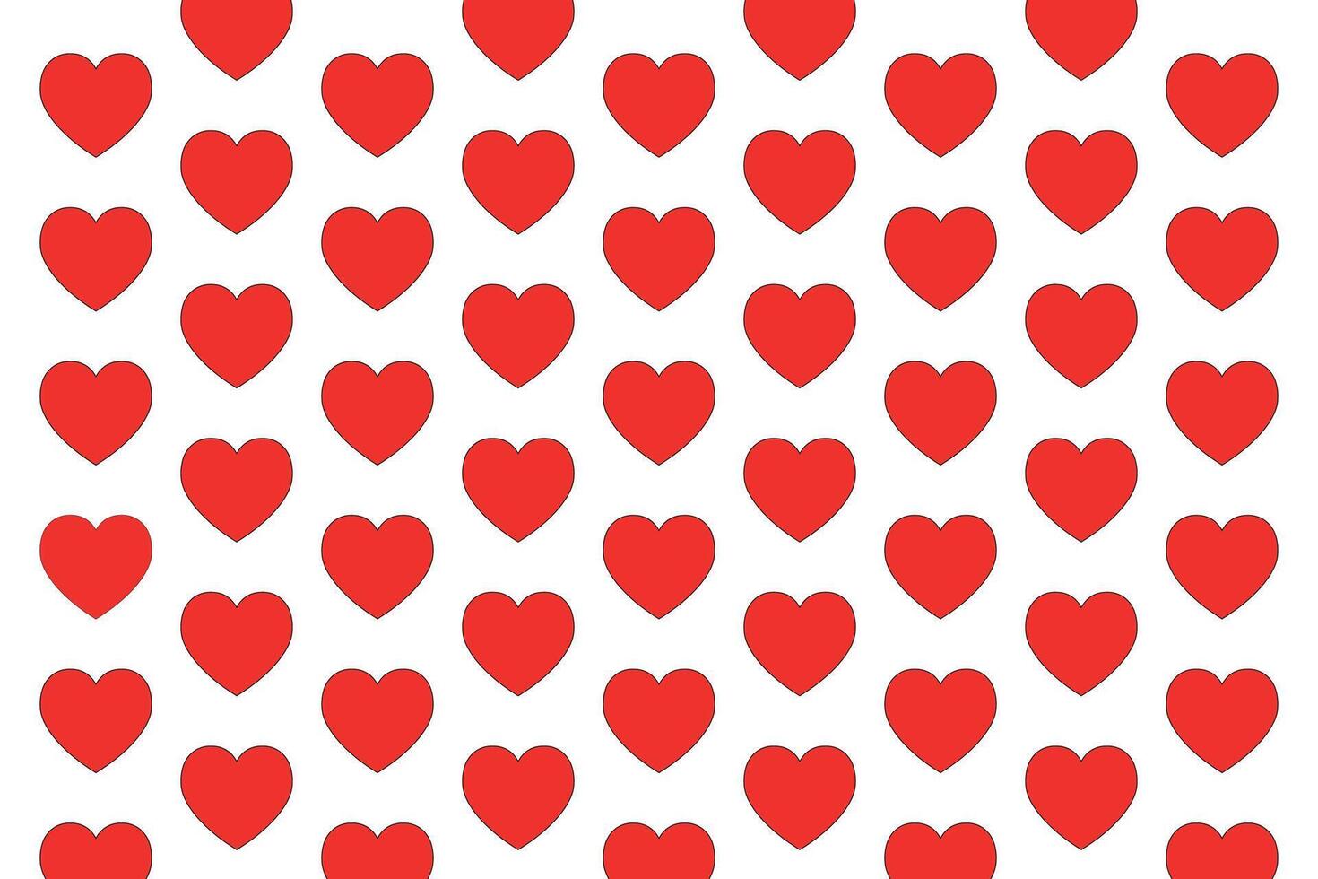 Red hearts pattern background vector