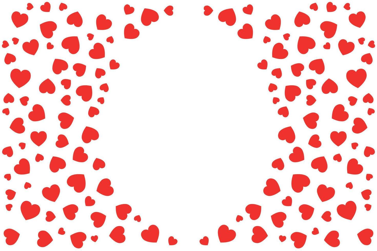 white canvas frame with hearts vector