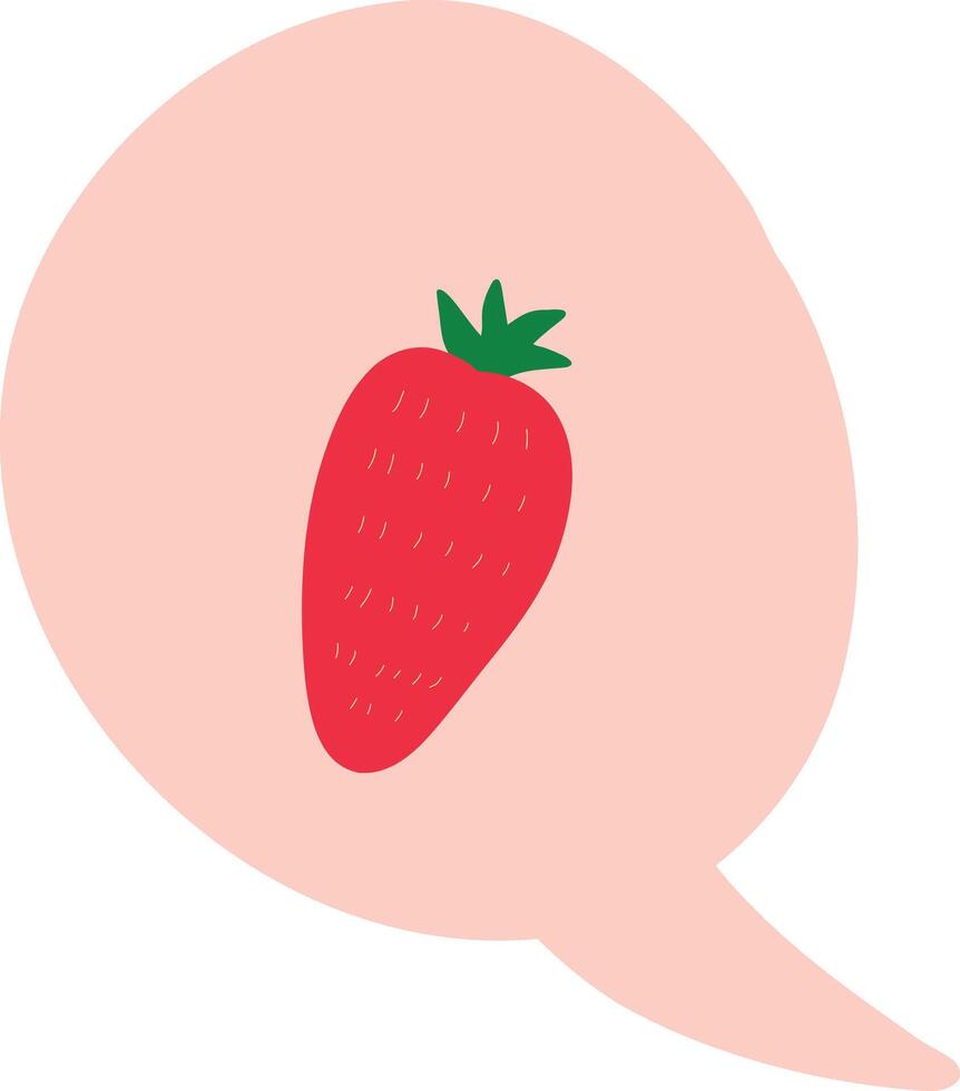 Strawberry in Speech Bubble vector