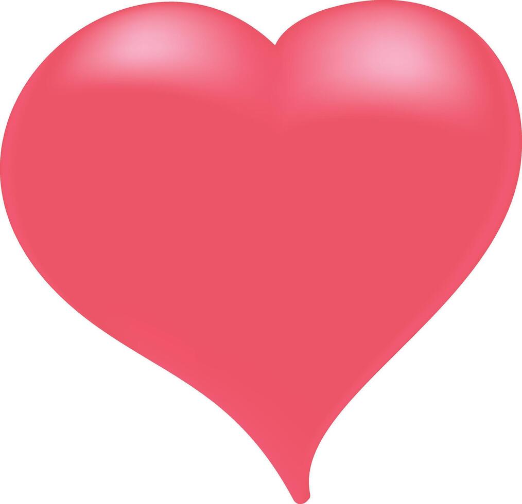 The heart illustration has smooth curves. vector