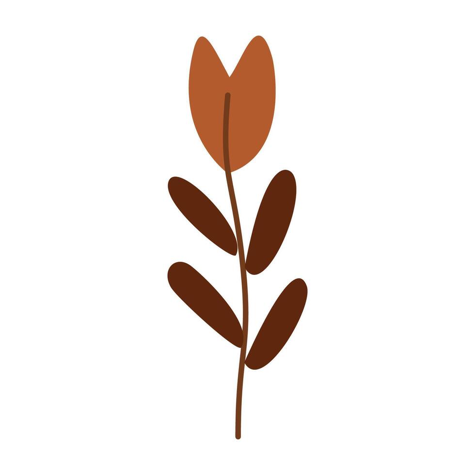 brown cute colored flowers. In pastel colors vector