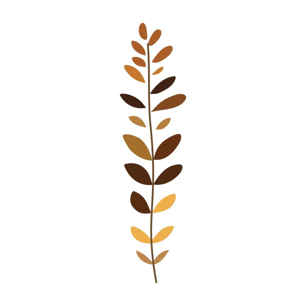 Abstract cute leaves brown. In pastel colors, vector