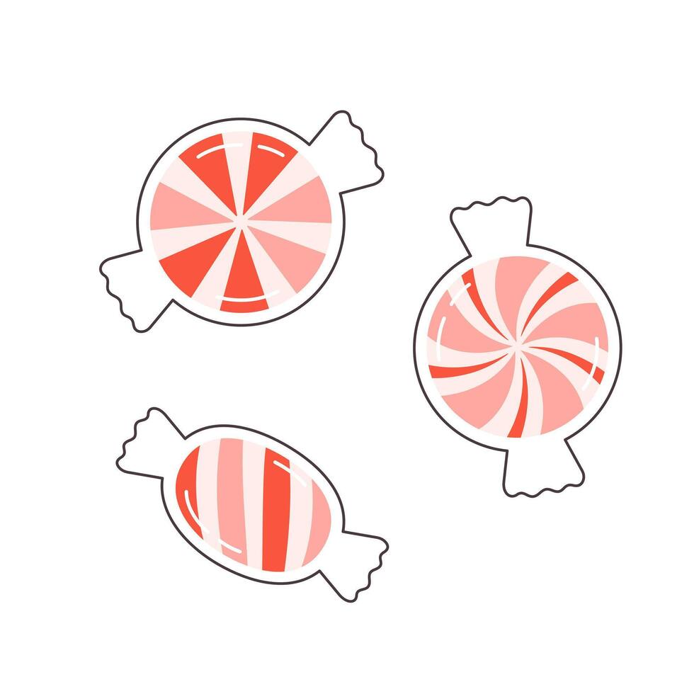 Cute candies. Sweet sugar candies. vector