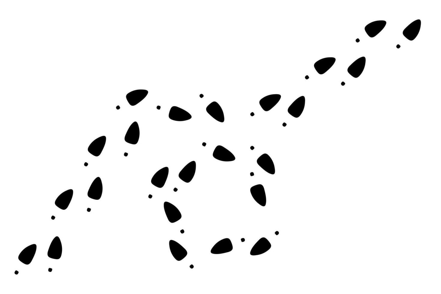 Black prints of the soles of women's shoes, prints of the soles of shoes, black flat footprint, shoe print, shoe silhouette, women's shoes on a white background vector