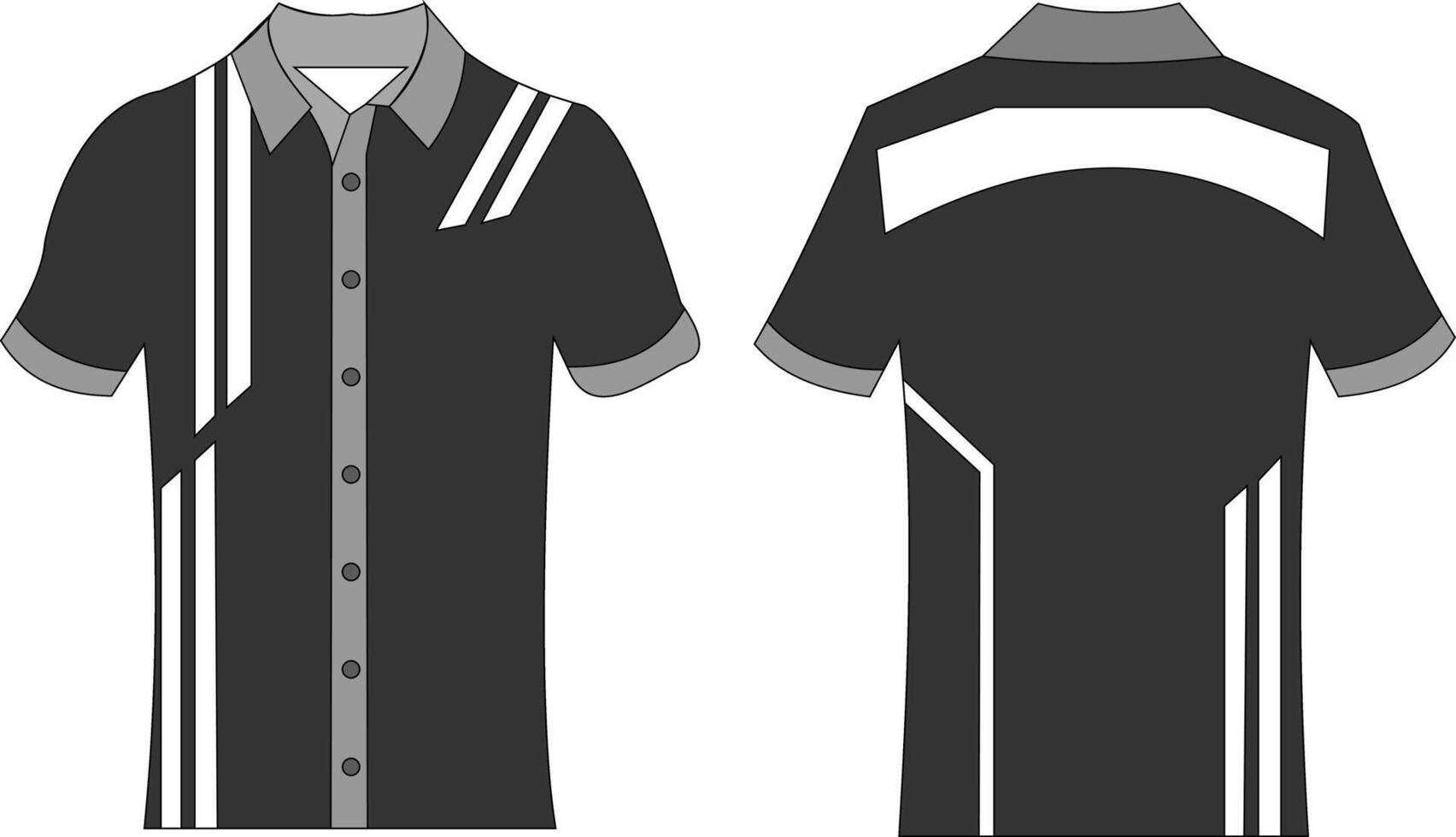 A black and white shirt with a white stripe vector