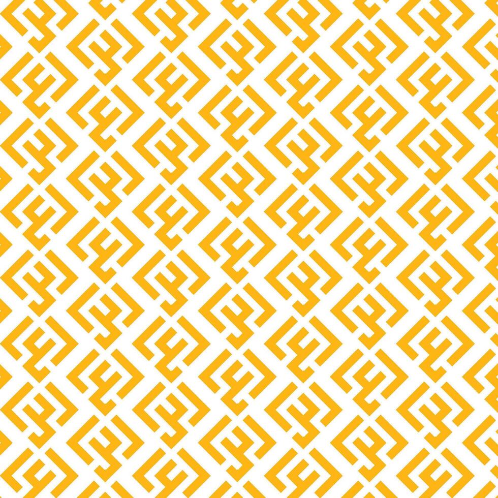 Yellow and white seamless geometric diagonal maze pattern vector