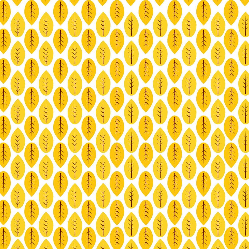 A pattern with yellow leaves on a White background vector